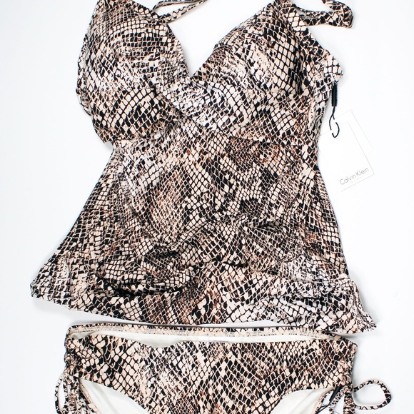 CALVIN KLEIN  Chameleon Crossover Tankini To Necta - Picture 1 of 3